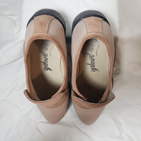 Free People Brady Slip On Loafers Leather Two Tone Tan Ladies Size 37/6.5 - Picture 10 of 13